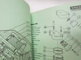 Volvo hydrauliikka F11, V30, V33 teknistä tietoa, esitteitä, ohjekirjoja -tehtaan alkuperäinen kansio -factory original hydraulics binder with manuals, brochures