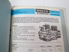 Volvo hydrauliikka F11, V30, V33 teknistä tietoa, esitteitä, ohjekirjoja -tehtaan alkuperäinen kansio -factory original hydraulics binder with manuals, brochures