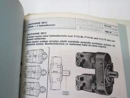 Volvo hydrauliikka F11, V30, V33 teknistä tietoa, esitteitä, ohjekirjoja -tehtaan alkuperäinen kansio -factory original hydraulics binder with manuals, brochures