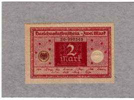 Saksa - Darlehnskassenschein 2 mark 1920.  Saksan valtion julkaisema velkaseteli.