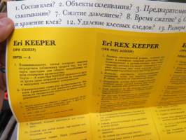 Eri Keeper -rukovadstvo po ispolpolsovaniju klaeja - Promislennie klei -myyntiesite / tuoteluettelo venäjäksi - glue brochure in russian