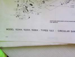 Skil Service Manual 1985 - Skil-laitteiden ja työkoneiden huolto- ja varaosakirja 1985, sisältää kuvaston, sähkökaavioita, teknisiä arvoja yms. -katso