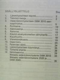 Webasto vesilämmityslaitteiden DVB 2010, 2020 ja 2040 -asennus- ja käyttöohjeet