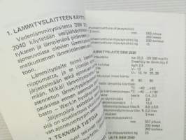 Webasto vesilämmityslaitteiden DVB 2010, 2020 ja 2040 -asennus- ja käyttöohjeet