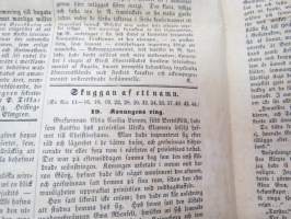 Helsingfors Tidningar, onsdaden 9.6.1858, innehåller bl. a. följande artiklar / annonser; Resande - Kyrkoherden Durchman med fru från Ruovesi - Häradsskrivaren