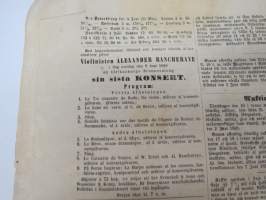 Helsingfors Tidningar, onsdaden 9.6.1858, innehåller bl. a. följande artiklar / annonser; Resande - Kyrkoherden Durchman med fru från Ruovesi - Häradsskrivaren