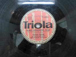 Triola T 4223 Veikko Tuomi - Silmät ikkunassa / Mustalaisviulu -savikiekkoäänilevy - 78 rpm record