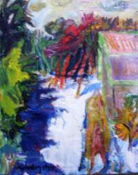Lars-Henrik Gahmberg, öljyvärimaalaus  1989 kankaalle  66x81 cm / LARS-HENRIK Alexander GAHMBERGs 1928, Helsinki