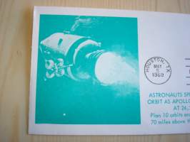 Apollo 8, 1969, USA, ensipäiväkuori, FDC, hieno. Katso myös muut kohteeni, mm. noin 1 200 erilaista amerikkalaista ensipäiväkuorta 1920-luvulta 2000-luvulle.