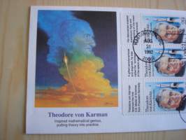 Theodore von Karman, &quot;avaruusajan arkkitehti&quot;, 1992, USA, ensipäiväkuori, FDC, hieno, kuudella postimerkillä. Katso myös muut kohteeni, mm. noin 1 200 erilaista