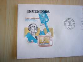 Inventors: Philo T. Farnsworth, 1983, USA, ensipäiväkuori, FDC, harvinaisempi. Katso myös muut kohteeni, mm. noin 1 200 erilaista amerikkalaista