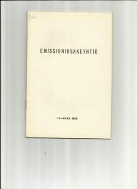 Emissioni Oy hallituksen ja tilintarkastajien  , vuosikertomus 1920