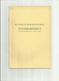 Helsingin Konservatorio  1932-1933 - Vuosikertomus.  Sibelius-Akatemia perustettiin Helsingin Musiikkiopiston nimellä vuonna 1882 yksityisestä aloitteesta. Yksi