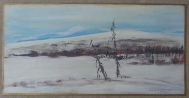 B-G Fohlin, öljyvärimaalaus 1970,  20x38 cm, kehysten kanssa 39x58 cm/ Fohlin, B-G (s.1921)