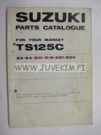 Suzuki TS125C (E2, E4, E17, E18, E21, E24) parts catalogue -varaosaluettelo englanniksi
