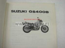 Suzuki GS400B parts catalogue -varaosaluettelo englanniksi