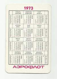 Lompakkoalmanakka    1973 Aeroflot  1923-1973  -   kalenteri