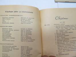 Puolustusvoimain talvikisat Hämeenlinna 14-17.3.1953 -hiiihtokisat käsiohjelma -skiing competition program