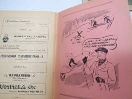 Puolustusvoimain talvikisat Hämeenlinna 14-17.3.1953 -hiiihtokisat käsiohjelma -skiing competition program