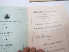 Suomen Hiihtoliiton C-sarjan hiihto- ja mäenlaskumestaruuskilpailut, Valkeakoski, 25-26.2.1950 -hiihtokisat käsiohjelma -skiing competition program