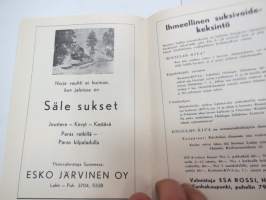 Suomen Hiihtoliiton C-sarjan hiihto- ja mäenlaskumestaruuskilpailut, Valkeakoski, 25-26.2.1950 -hiihtokisat käsiohjelma -skiing competition program