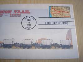 Oregon Trail, 1843-1993, USA, ensipäiväkuori, FDC, harvinaisempi, numeroitu: 30/60. Katso myös muut kohteeni, mm. noin 1 200 erilaista amerikkalaista