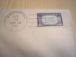 WWII, Overrun Country: Kreikka, Freedom, 1943, USA, ensipäiväkuori, FDC. Katso myös muut kohteeni, mm. noin 1 200 erilaista amerikkalaista ensipäiväkuorta