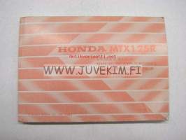 Honda MBX125R owner´s manual -käyttöohjekirja englanniksi