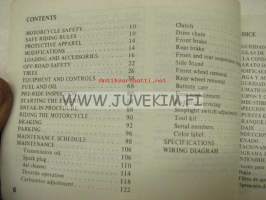 Honda MBX125R owner´s manual -käyttöohjekirja englanniksi