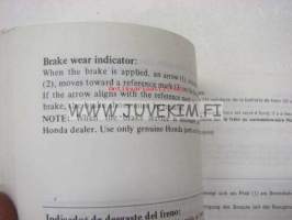 Honda MBX125R owner´s manual -käyttöohjekirja englanniksi