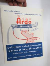 Ardo - valovirralla toimiva jäätyneiden vesijohtoputkien sulatuskoje -myyntiesite / tool brochure