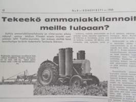 Koneviesti 1960 nr 8, sisältää mm. seur. artikkelit / kuvat / mainokset; Esittelyssä M.A.N., Lannoitus- ja kylvökoneet McCormick ja Allis Chalmers, Kevään 60
