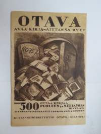 Otava 1924 alennusmyyntieluettelo, kansikuvitus EEli Jaatinen -catalog