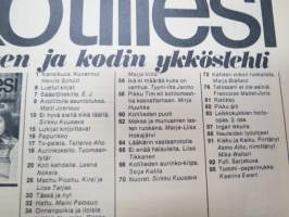 Kotiliesi 1974 nr 1 tammikuu I, ilmestynyt 9.1.1974, sis. mm. seur. artikkelit/ kuvat / mainokset; Lahden Puutyö Oy - Hitti-hyllystöt, Asuntotukea avoliitolle, Ei