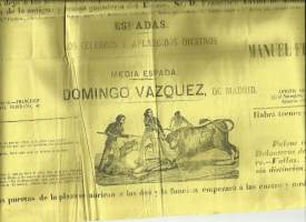 De toros de Muerte 1864 Härkätaistelujuliste Espania / Plaza de toros de la ciudad de Cadiz=Härkätaisteluareena Cadizin