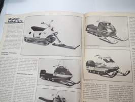 Moottoriviesti 1972 nr 12 sis. mm. artikkelit / kuvat / mainokset; Moottorikelkat 1973, Morris Marina Saloon 1.8 &amp; Coupe 1.3 koeajo, Fiat 127 kestotesti,