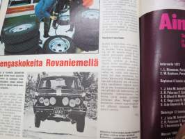 Moottoriviesti 1972 nr 12 sis. mm. artikkelit / kuvat / mainokset; Moottorikelkat 1973, Morris Marina Saloon 1.8 &amp; Coupe 1.3 koeajo, Fiat 127 kestotesti,