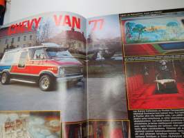 V8 Magazine 1982 nr 4 -Hot Rod magazine.keskiaukeamakuva Chevrolet Beauville Van -77. Plymouth siipiauto