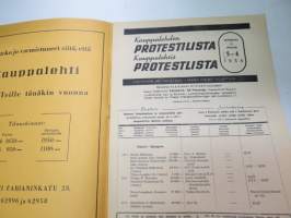Kauppalehden protestilista - Kauppalehtis protestlista 1955 nr 5-6, ilmestynyt 31.1.1955 -unpaid debts and dues, published in special credit-paper