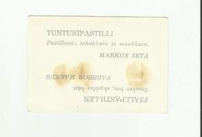 Markus setä / Tunturipastilli - Pastilleista tehokkain ja maukkain  - mainos keräilykuva 8x5 cm