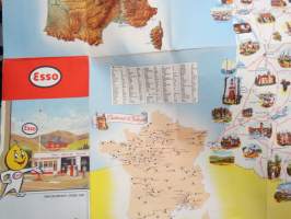 Esso France 1956 -tiekartta / road map