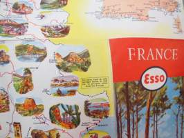 Esso France 1956 -tiekartta / road map