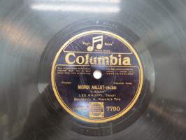 Columbia 7790 Leo Kauppi - Meren aallot / Oi, tyttö tule -savikiekkoäänilevy, 78 rpm record