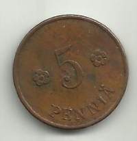 5 penniä  1927