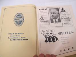 Tampereen Työväenteatteri 1938-1939 - Niskavuoren leipä -näytelmä -käsiohjelma / theatre program