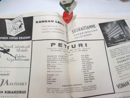 Tampereen Työväenteatteri 1938-1939 - Niskavuoren leipä -näytelmä -käsiohjelma / theatre program