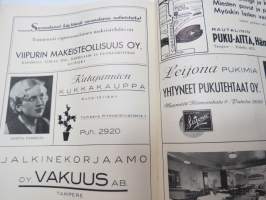 Tampereen Työväenteatteri 1938-1939 - Niskavuoren leipä -näytelmä -käsiohjelma / theatre program