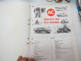 AC tänsstift 1964 -sytytystulppaluettelo /spark plug catalog