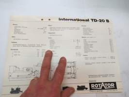 International TD-20 B puskutraktori -myyntiesite / bulldozer brochure