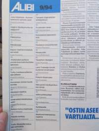 Alibi 1994 nr 9, sis. mm. artikkelit / kuvat / mainokset; Vankilajohtaja Rauno Lund, Algerialaiset Zine Boumaraf a Tahar Chabbi, Falunin verilöyly Matias Flink,